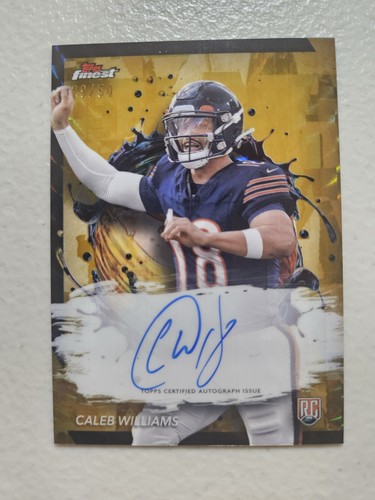Caleb Williams [Gold Geometric Refractor] #RFA-CW 2024 Topps Finest Rookie Autograph card