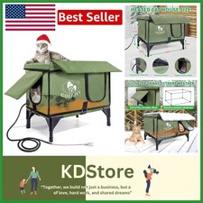 Insulated Waterproof Outdoor Heated Cat Shelter with Escape Door for Feral Cats