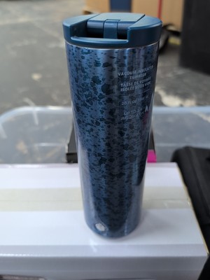 STARBUCKS TUMBLER  MIDNIGHT BLUE SPECKLED PRINT HOT/COLD DRINKS 20 FL. OZ.  NEW