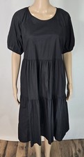 Everlane Black The Tiered Cotton Midi Dress, Sz S, NWT