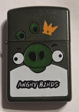 Forest Green Angry Birds King Pig Earth Star Petrol Collectible 2010-14 Lighter 