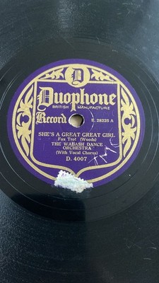 Rare 78rpm record, V+, WABASH DANCE ORCH : She's a Great Great Girl , D. 4007