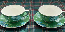 Wedgwood Jasper Conran Chinoiserie Tasse und Untertasse Paar Set grün mit Box
