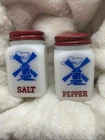 Vintage Hazel Atlas Milk Glass Windmill Salt and Pepper Shakers