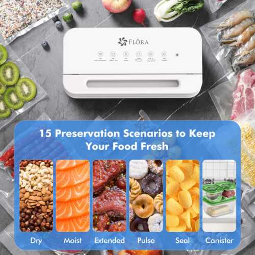 Flora Food Vacuum Sealer Machine-Professional Fresh Saver-White-FL-FVS-5199-AU - Picture 4 of 9