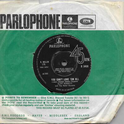 Cliff Bennett & The Rebel Rousers You Can't Love 'Em All UK 45 7'' single