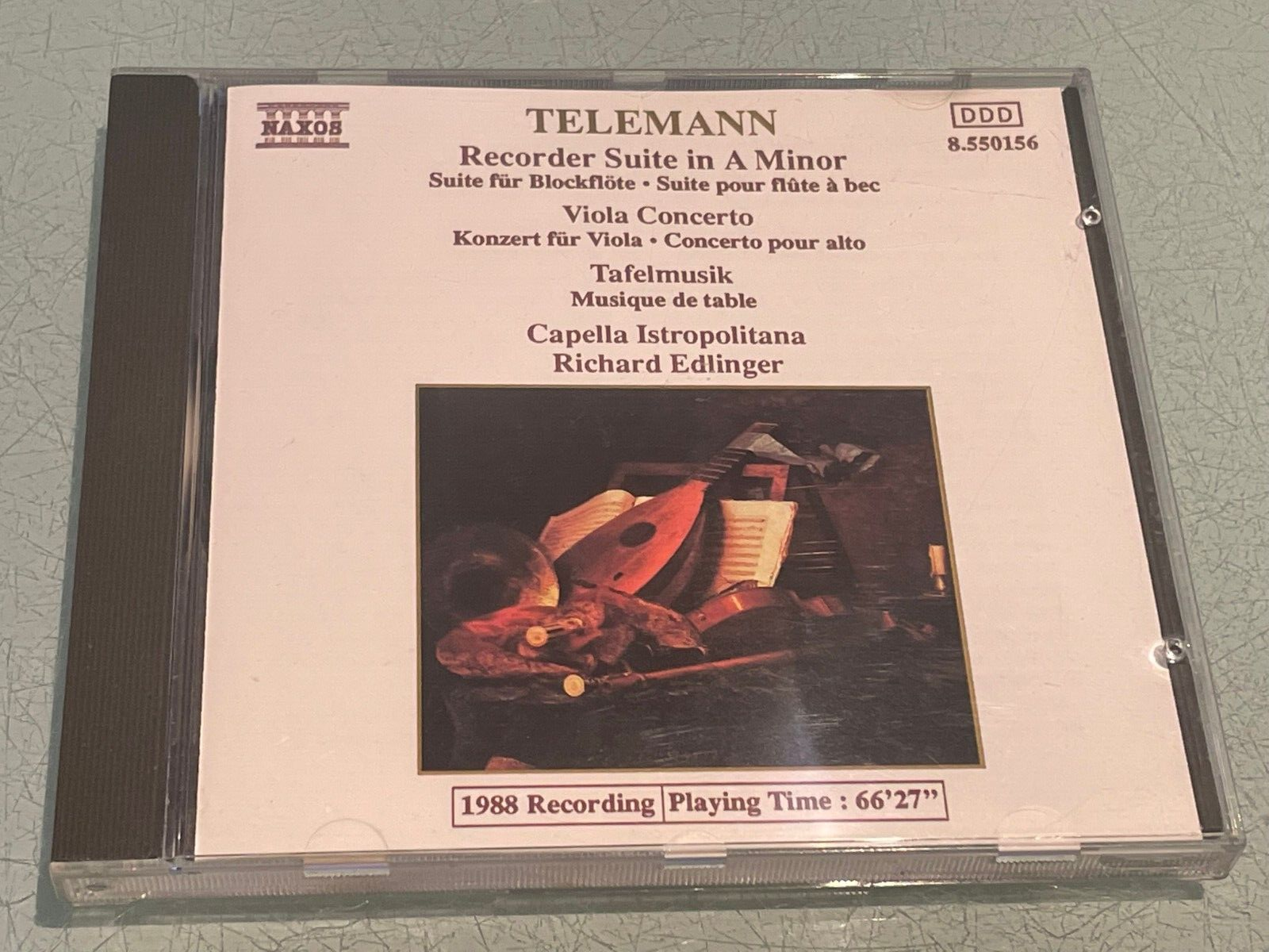 Telemann - Recorder Suite in A Minor - Viola Concerto - CD Album - 1989 HNH