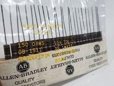 Allen Bradley 25 1 Watt Carbon Composition Resistors 150 OHMS 10% TOL GB1511