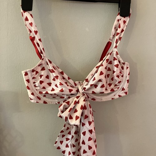 Victorias Secret Bra Satin Cream/red Hearts Med Dream Angels NWT Unlined U/wired - Picture 7 of 10