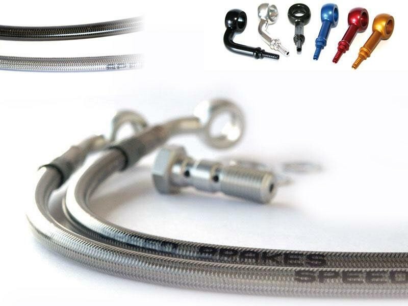 Durite frein avant Yamaha TW 125 Trailway 1998-2005 flexible inox banjos noir