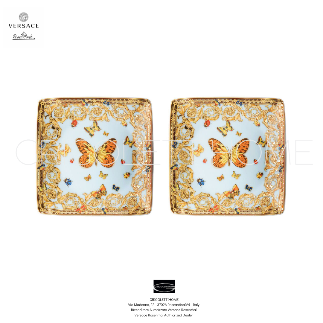 Versace Rosenthal - Le Jardin de Versace - 2 Coppetta Quadrata Piana cm 12 x 12