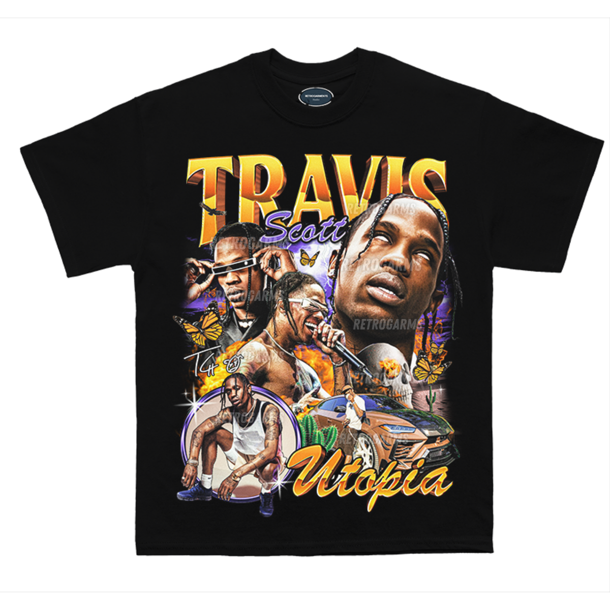 Travis Scott La Flame Tee Hip Hop Rap Cactus Jack | eBay