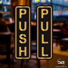 Push & Pull Window Door Vinyl Decal Sticker Shop Hotel Business Cafe Sign Barber