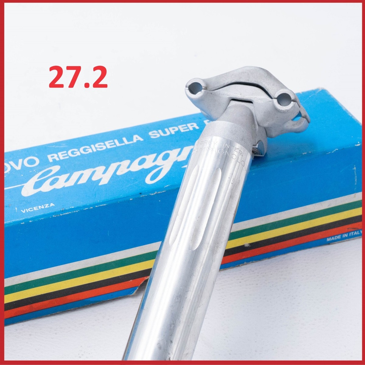 Tige De Selle (seatpost) CAMPAGNOLO C RECORD Vintage - Diamètre 27.2 Mm - Pour Vélo De Route Des Années 80 - Aéro