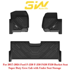 3W Floor Mats for Ford F250 F350 F450 F550 2017-2026 Super CrewCab With Storage