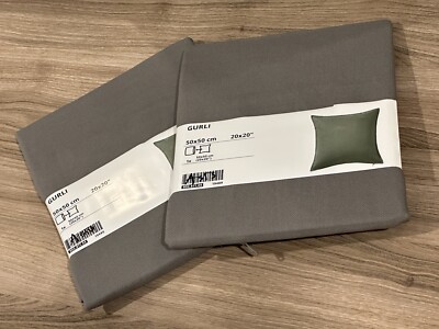 Ikea GURLI Pillow cushion cover gray 20x20 '' (2 Pack) 602.811.44 - NEW