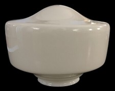 Vintage Art Deco bianco latte globo luce vetro paralume ~ retrò ~ fungo ~ scuola ~ 4"