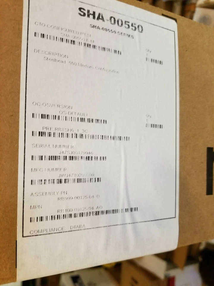 Riverbed Steelhead 550 Series Optimizer SHA-00550-M - Image 3 of 4
