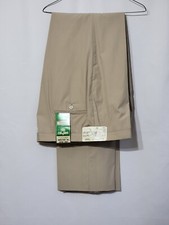 NWTS VINTAGE SANSABELT GOLF DISCO PANTS RETRO SLACKS SZ 38 UNHEMMED TAN USA MADE