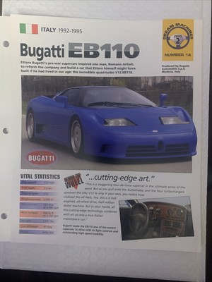 1993 Bugatti EB110 brochure - specification sheet