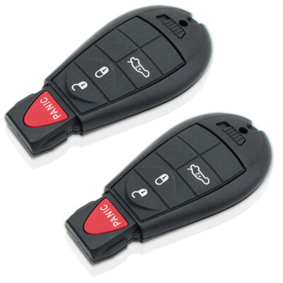 2009-2010 Dodge Charger Challenger Chrysler 300 Remote Key Fob - 2 Pack, 4-Button, Black