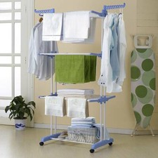 UK Foldable Extra Large 4 Tier Bedroom Outdoor Clothes Airer Laundry Dryer Rack