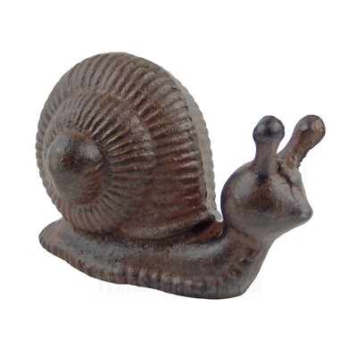 Cast Iron Snail Garden Figurine Statue Heavy Duty Rustic Antique Style 5 in
