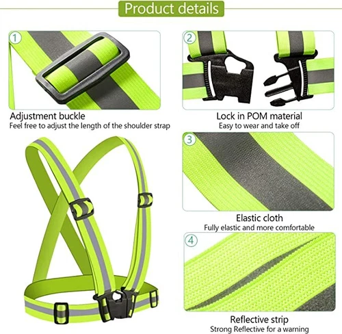 Hi Viz Vest High Vis Safety Visibility Waistcoat Reflective Belt Cycling Strap - Picture 3 of 27