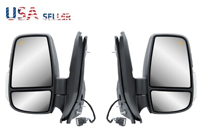 Pair Left+Right Side Mirror Power with Signal and BLIS  for 10-25 Ford Transit