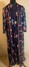 VTG 5th Avenue Lounge House Dress Robe Floral MOD 70s Nightgown Sz S/M Tall Rare