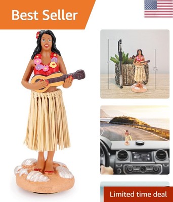 Hawaiian Hula Girl Dashboard Doll with Ukulele Bobbleheads for Car Dashboard ...