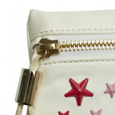 Jimmy Choo] Zena Star Studs Clutch Bag Second Bag White Leather