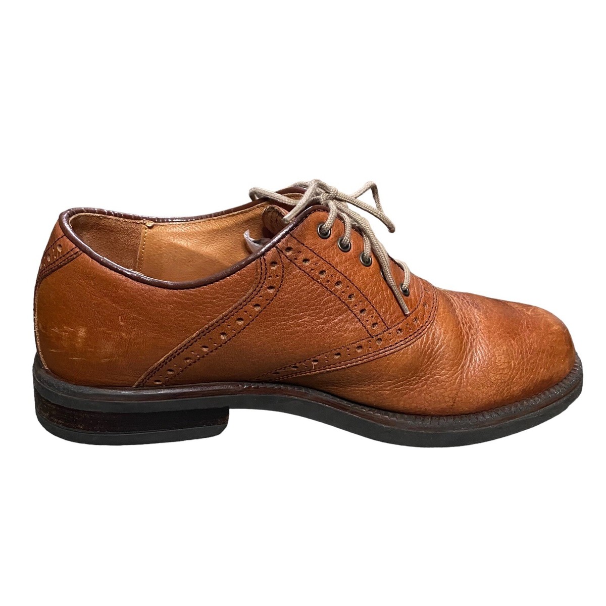 Johnston Murphy Italy Passport Leather Shoes Men\'s 11.5 Oxford Brogue Beige Tan Johnston & Murphy Passport Oxford Shoes Mens 8 Brown Brogue  main image 2