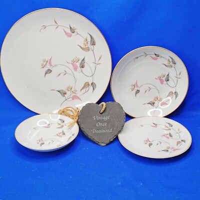 50er Jahre Noritake 4 teiliges SPEISESERVICE * 2 x Teller, 2 x Schüsseln * ARDEN 5603 * sehr guter Zustand