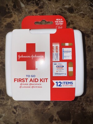 JOHNSON & JOHNSON First Aid To Go Kit, 12 Items