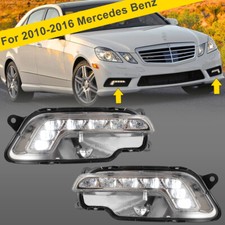 Drl Led For 2010-2011 Mercedes Benz E350 E550 Amg Fog Lights Clear Bumper Lamps