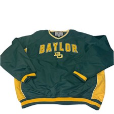 Colosseum Athletics BAYLOR BEARS Pullover Side Zip Nylon Mesh Green Jacket Sz L
