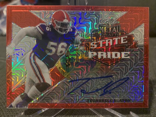 TEDARRELL SLATON 2021 LEAF METAL DRAFT RC RED MOJO AUTO 1/1🔥ONE OF ONE -Bengals - Picture 1 of 3
