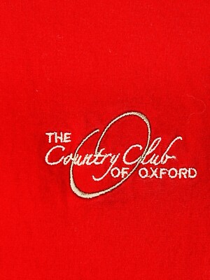 Oxford Mississippi Vintage Golf Country Club Red Short Sleeve Men s Shirt Sz M