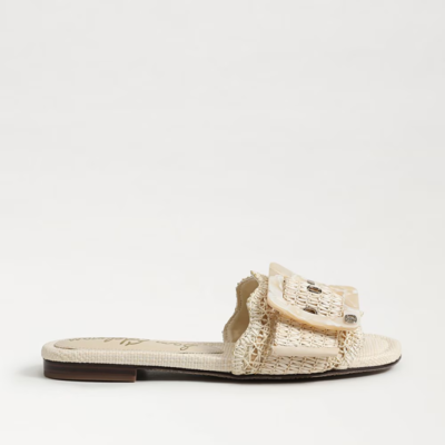 Sam Edelman Bambi Raffia Linen Beige Slide Sandal Women's US sizes