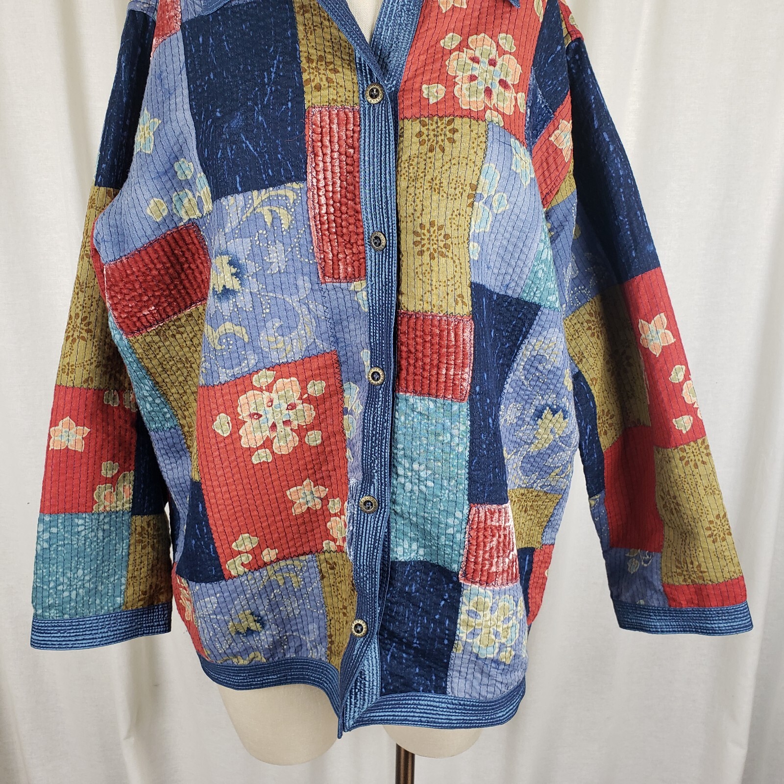 Alfred Dunner Patchwork Quilted Button Up Jacket … - image 2