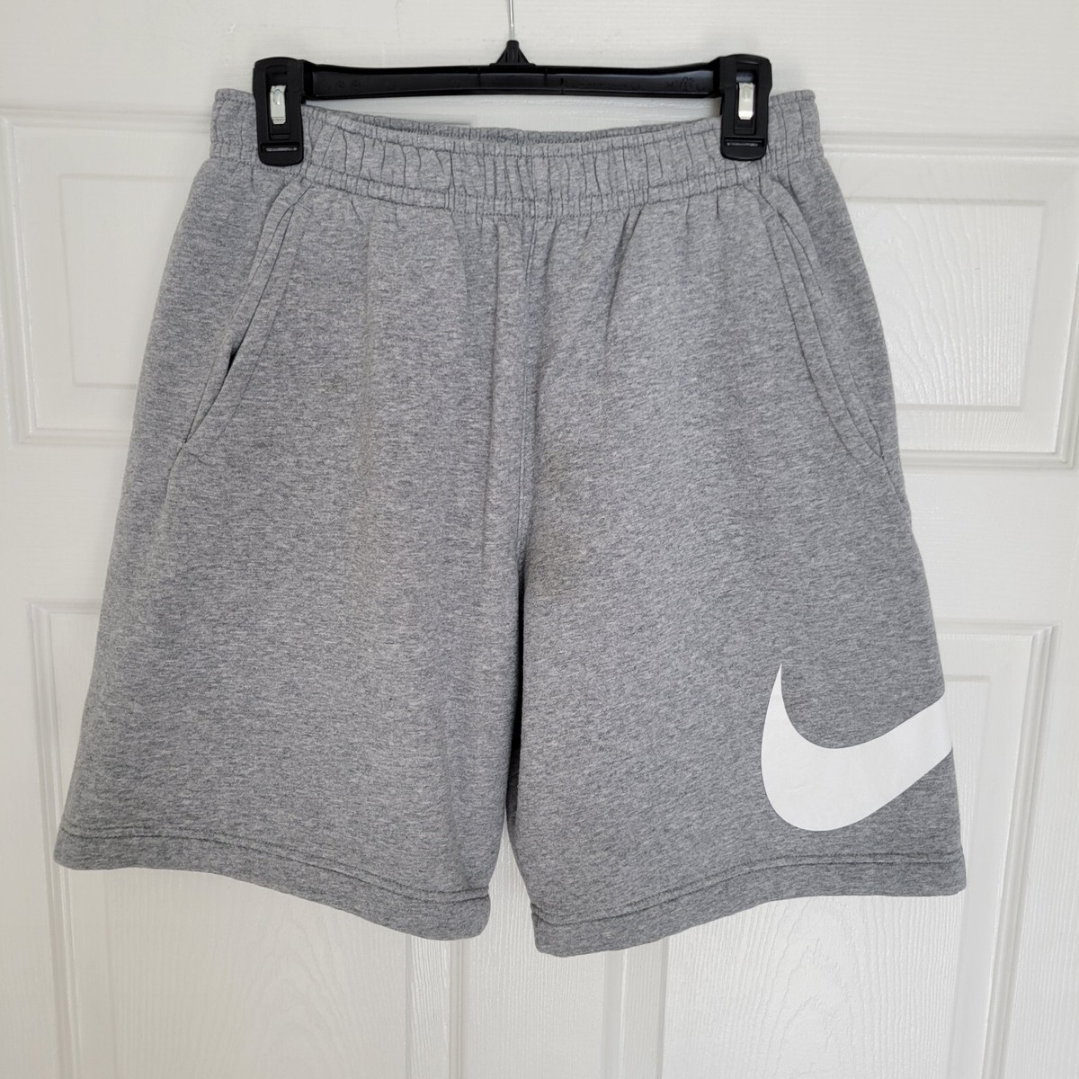 Nike Men's Sportswear Club Grey Graphic Nike Swoosh Gym Shorts