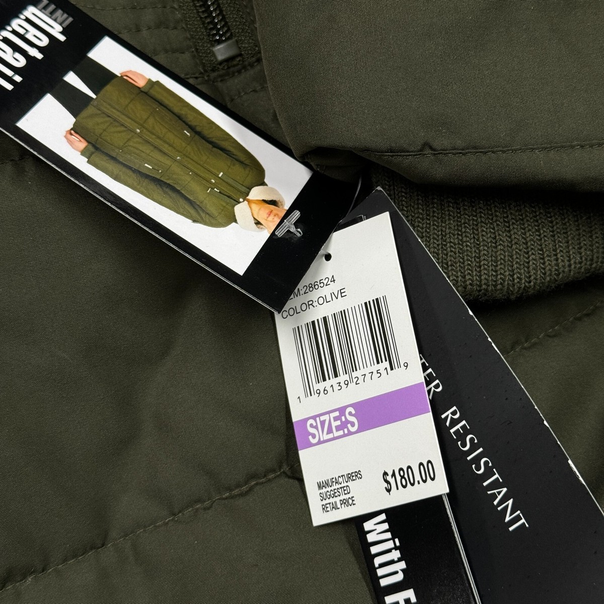 R,Sショップ Intl Details Jacket Women Small Green Olive Long Winter Coat Ski