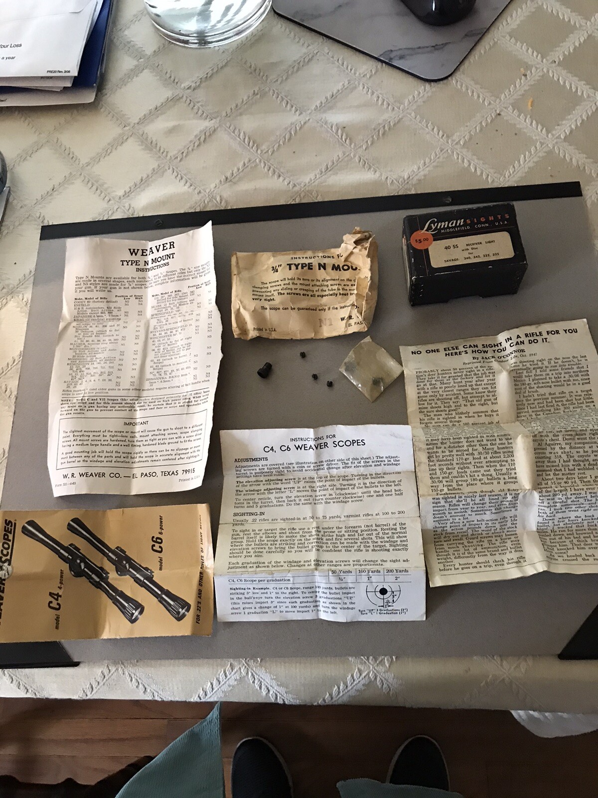 Vintage weaver scopes and mounts instructions etc. eBay