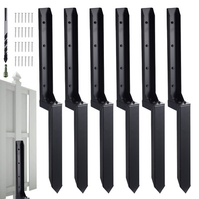 6xFence Post Anchors Ground Spike Fence Repair Kit Inner 16in Support Stake Spik