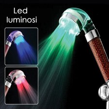 Soffione doccia miscelatore ioni negativi cromoterapia no cloro idrata la pelle