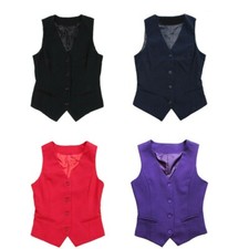 Women Dress Suit Vest Formal Work Tank Uniform Cafe Bar Waitress Restaurant SHP