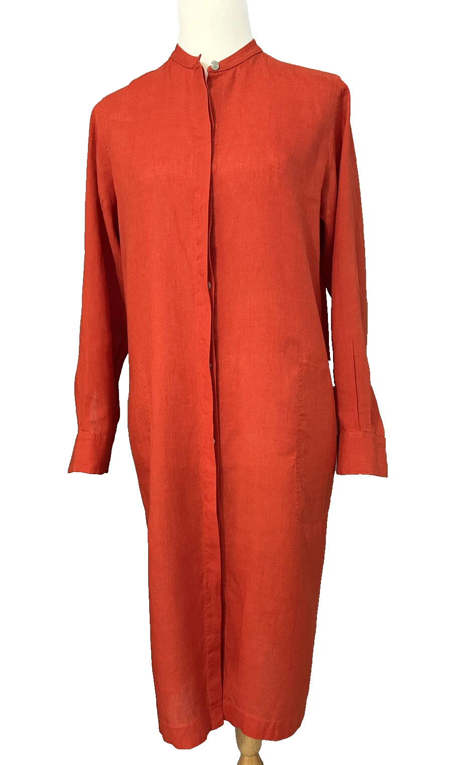 HERMÈS Abito Hermes Paris arancione lino manica lunga taglia 38