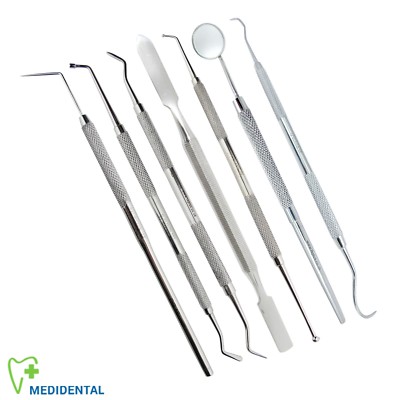Zahnarzt Instrumente Mund Spiegel und Sichel Skalierer Set of 7 Dentistry Lab CE