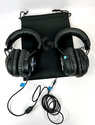 Lot of 2 * Logitech G PRO X Black Gaming Headset Over-the-Ear Headphones *1 wire